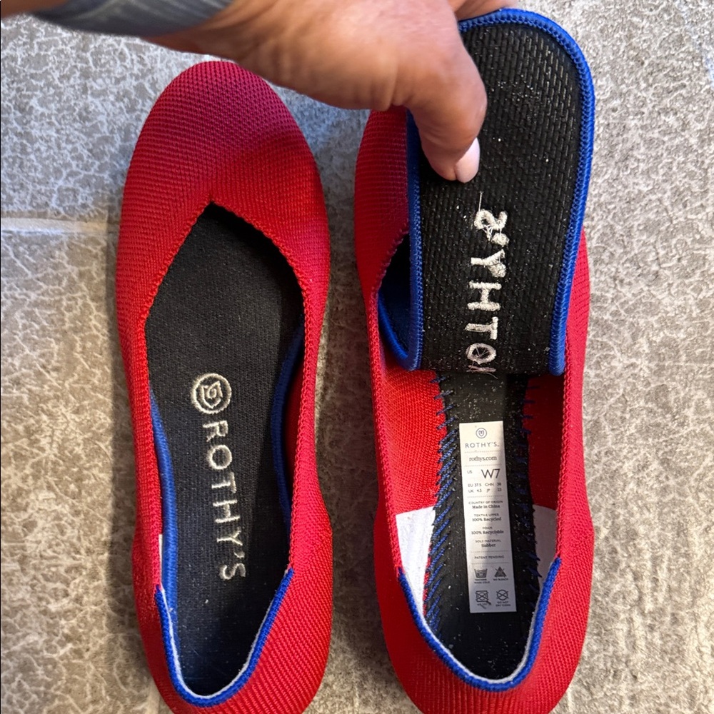 Rothy's Red Flats Elegant Slip-On Loafers - Picture 6 of 6